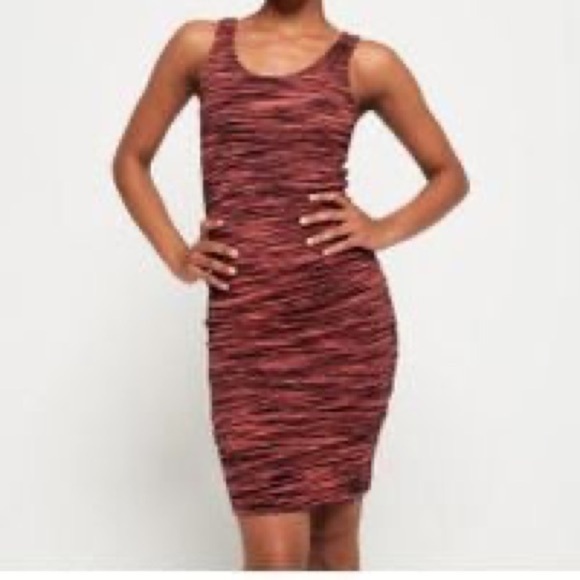 Soybu Ruched Space Striped Cinch Dress M - Picture 2 of 10
